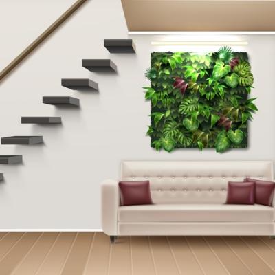 Illustration Interior Design With Vertical Garden Sofa Modern Staircase 1284 45516
